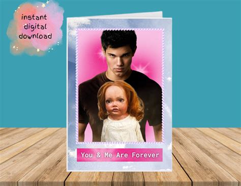 Printable Twilight Jacob and Renesmee Card Funny Greeting Card Instant Digital Download Gift for ...