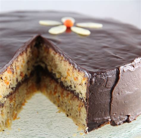 Ganache Glazed Marzipan Cake Recipe with Cognac Apricots | Bakepedia