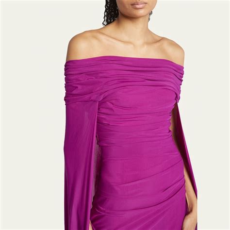 Talbot Runhof Ruched Off The Shoulder Stretch Tulle Gown Artofit