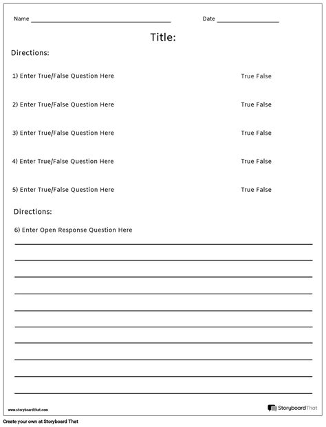 Sandt Falskt Og Afsnit Storyboard Af Da Examples