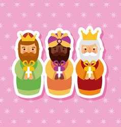 Feliz Dia De Los Reyes Three Magic Kings Bring Vector Image