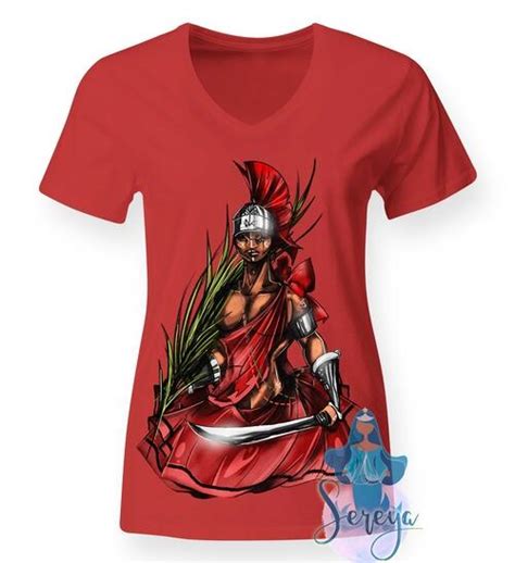 Comprar Camiseta Colorida Ogum Guerreiro Vermelho Sereya Camisetas