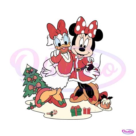 Vintage Minnie Daisy Christmas Besties SVG Design File