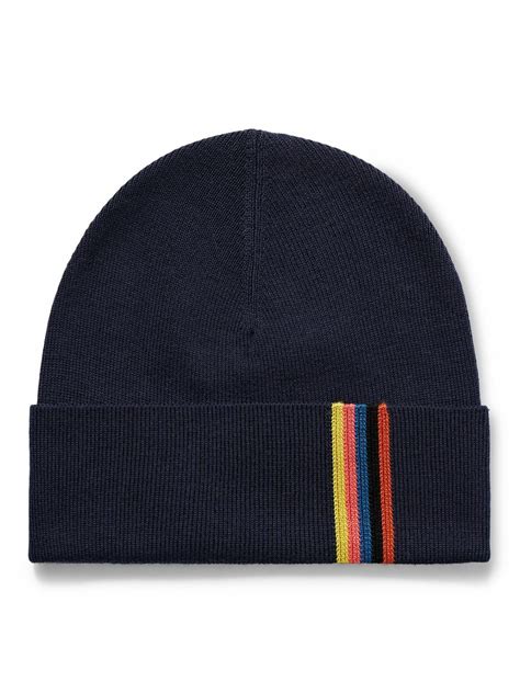 Paul Smith Striped Merino Wool Beanie Paul Smith