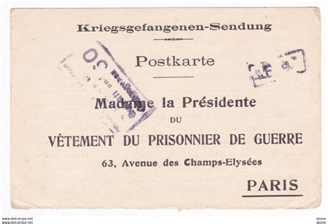 Poste Militaire Carte En Franchise Militaire V Tement Du Prisonnier