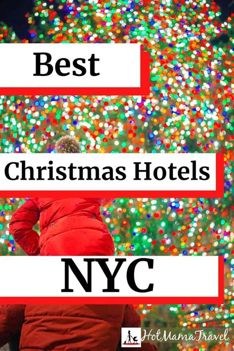 The Words Best Christmas Hotels Nyc In Front Of A Large Christmas Tree