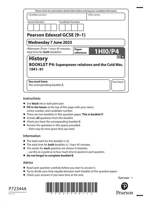 SOLUTION Edexcel Gcse History P4 Superpower Relations And The Cold War