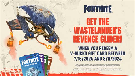 Redeem a Fortnite V-Bucks Card, Get the Wastelander’s Revenge Glider!