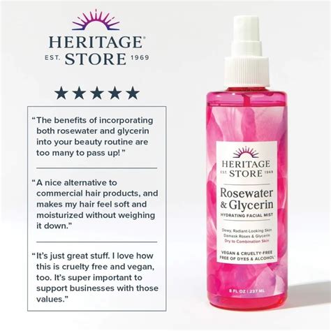 Heritage Store Rosewater And Glycerin Hydrating Facial Mist 59ml118ml237ml Shopee Philippines