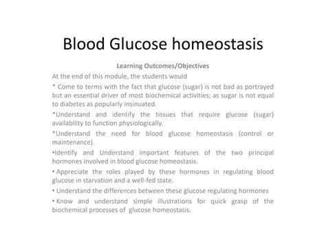 SOLUTION: Blood glucose homeostasis - Studypool