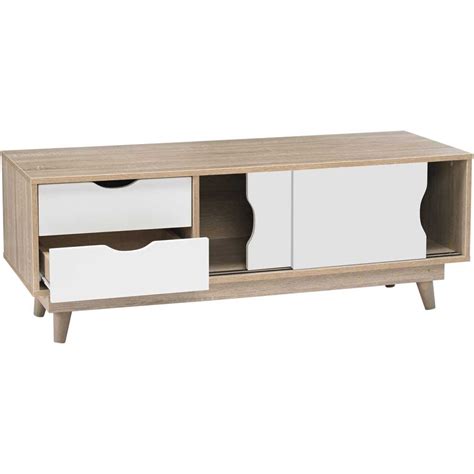 Scandi White Oak Effect Tv Unit Wilko