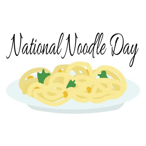 National Noodle Day Idea For Poster Banner Or Menu Design Dish In A