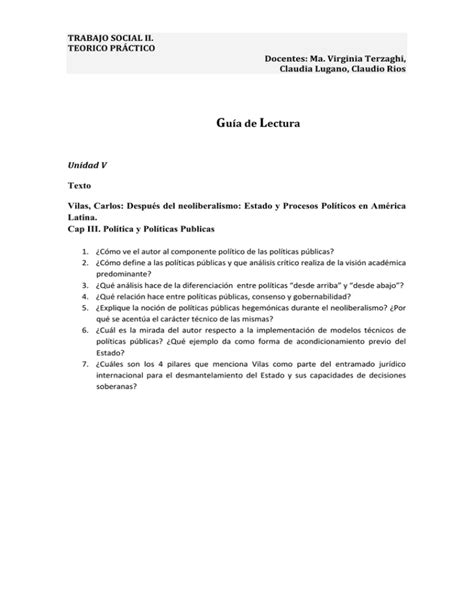 Vilas Carlos Despu S Del Neoliberalismo Estado Y Procesos Pol Ticos