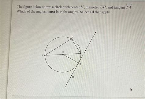 The Figure Below Shows A Circle With Center U Cameramath