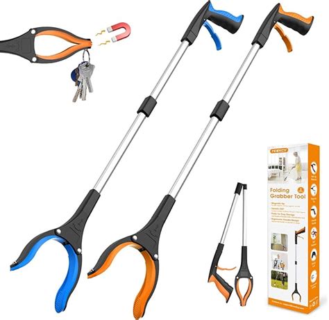 Rewkcy In Cm Grabber Reacher Tool Pack Foldable Reacher Grabber