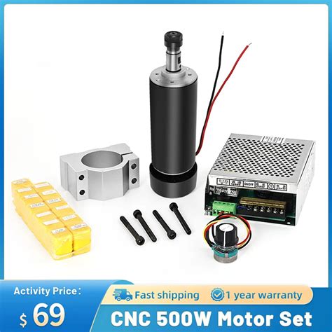 0 5kw Hava So Utmal Mil ER11 Chuck CNC Mili Motor 500W 52mm Kelep Eleri