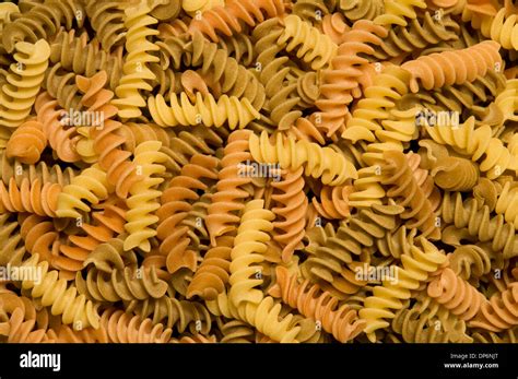 Uncooked Multi Colored Fusilli Corkscrew Shaped Pasta Stock Photo Alamy