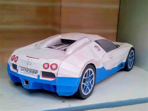 Bugatti Veyron DIY Papercraft Model Built By Bhuvan Raheja Of India