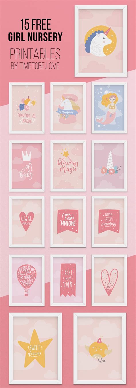 Free printables for baby girl nursery - Timetobe - Free printables nursery, wedding and ...