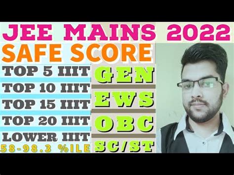 Jee Mains All Iiit Safe Score Category Wise All Branch Iiit