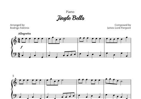 Jingle Bells Arr Rodrigo Faleiros By James Lord Pierpont Sheet Music