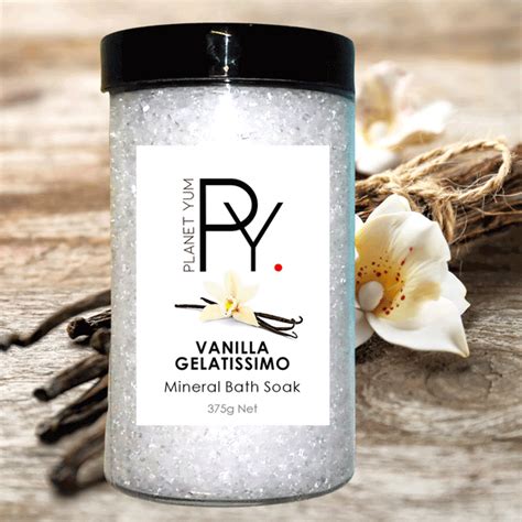 Vanilla Gelatissimo Mineral Bath Soak Australia Made By Planet Yum