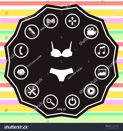 Set Lingerie Swimsuit Twopiece Bikini Silhouette Stock Vector Royalty Free