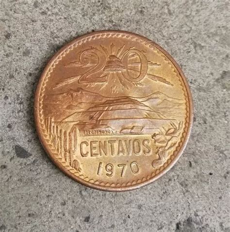 Moneda De20 Centavos Cobre Pirámide 1970 Sin Circular Brillo MercadoLibre