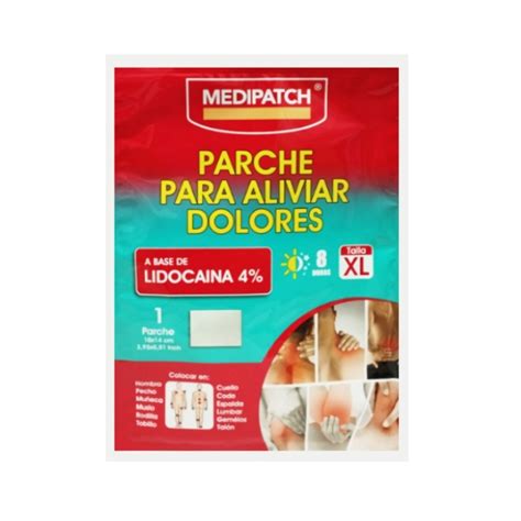 Medipatch Parche Para Dolores Lidocaína 4 X 1 Parche Talla Xl