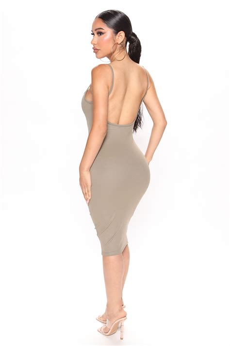 Getting Fashion Nova Aria Midi Dress Olive From Fashion Nova Dresses