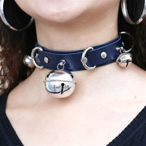 Zipper Girl Loli Bell Collar Leather Bondage Sexy Unisex Choker