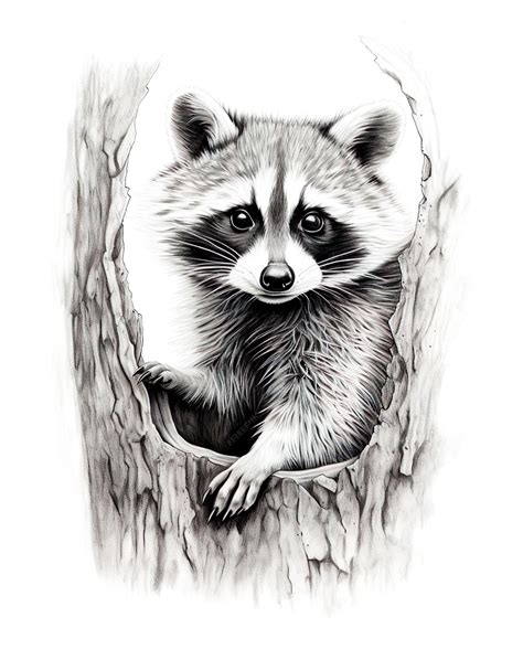 how to draw a raccoon 3