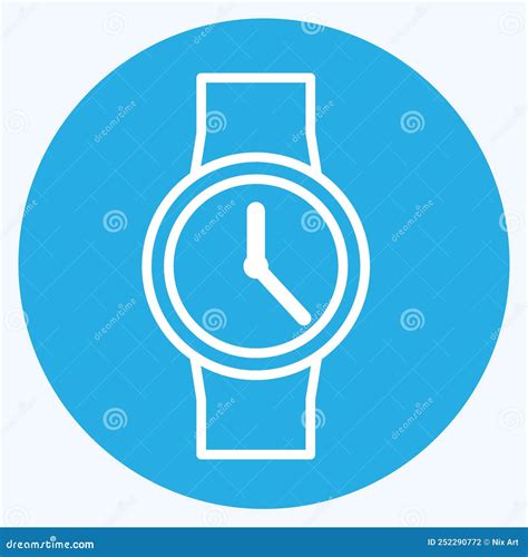 Casual Watch Icon In Trendy Blue Eyes Style Isolated On Soft Blue