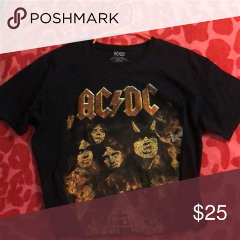 AC DC Cropped Tee Crop Tee Tees Acdc