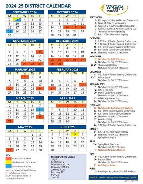 Wayzata Schools Calendar 2024-2025 | Academic Schedule