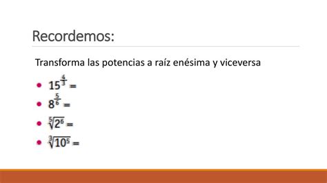 Ra Ces Y Potencias Ii Medio Ppt Descargar