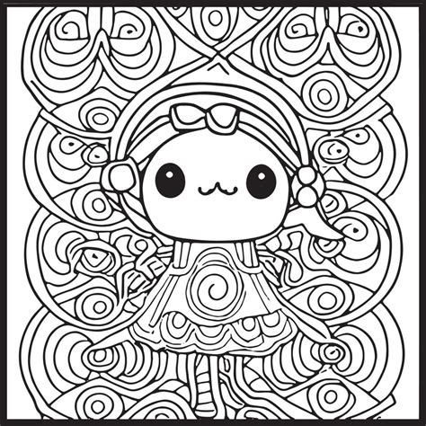 Kawaii Coloring Page For Kids 15907202 Vector Art at Vecteezy
