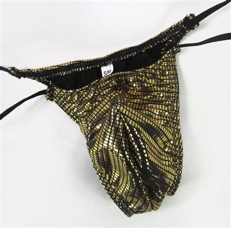 K FD Mens Micro Bikini String Waist Shiny Metallic Foiled EBay