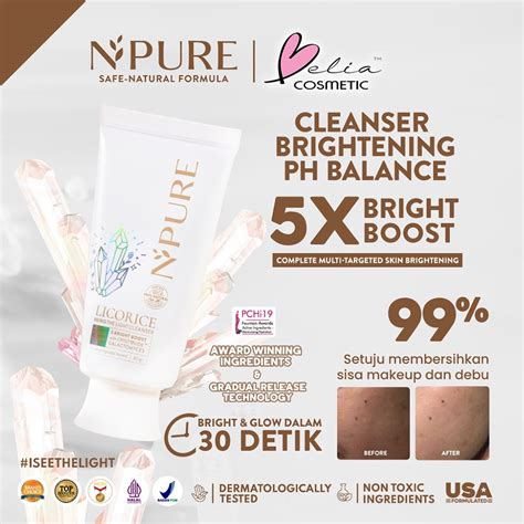 Jual BELIA NPURE Licorice Series Brightening The Light Cleanser