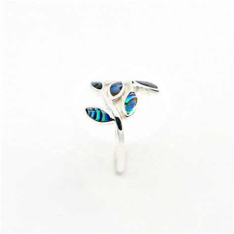 Olive Leaf Ring With Abalone Paua Shell 99 Fashion Thailand