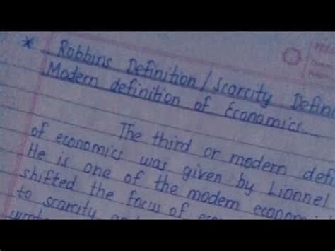 Robbin S Definition Of Economics Modern Definition Scarcity Definition