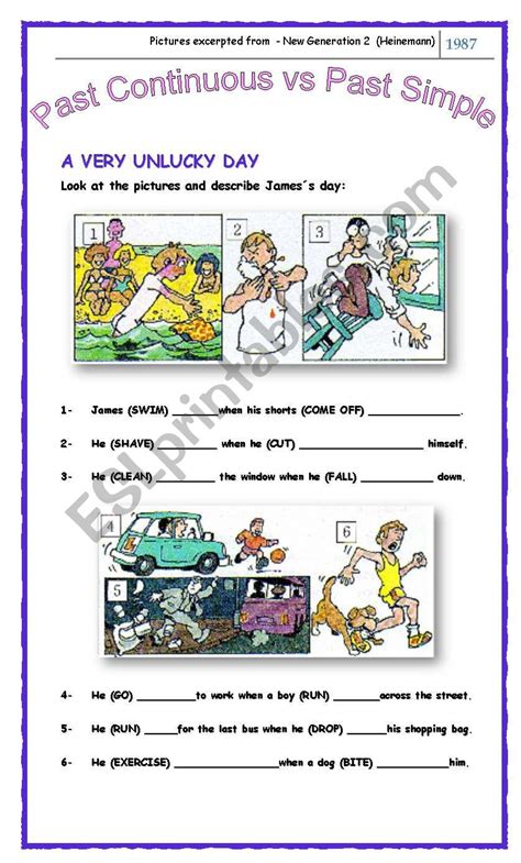 Past Continuous Vs Past Simple Esl Worksheet By Paola