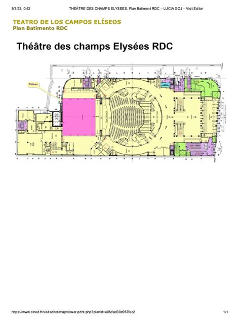 THÉÂTRE DES CHAMPS ELYSEES, Plan Batiment RDC – LUCIA GOJ – Visit ...