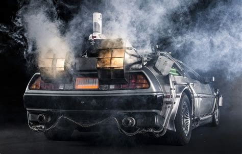 Wallpaper Background Smoke Back To The Future The DeLorean Rear