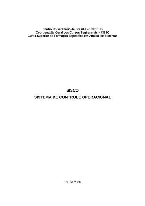 PDF SISCO SISTEMA DE CONTROLE OPERACIONAL Repositório