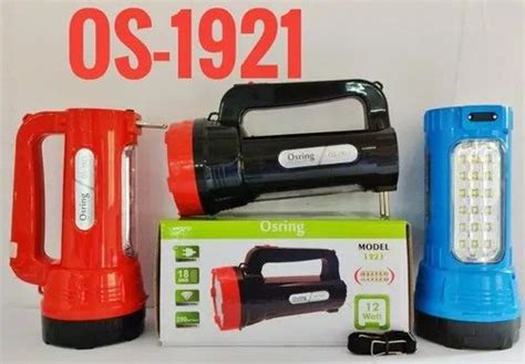 Plastic Osring OS 1921 Rechargeable LED Torch Capacity 2400mAh