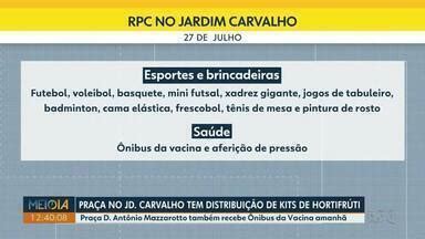 Meio Dia Paraná Ponta Grossa Praça no Jd Carvalho em Ponta Grossa