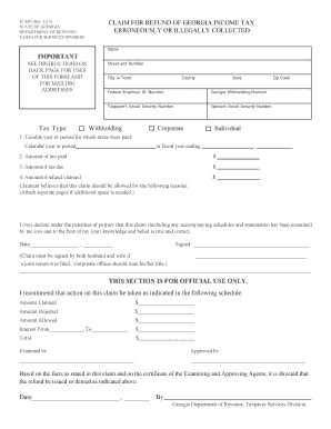 Fillable Online Etax Dor Ga TSD Claim For Refund Form IT550 TSD Claim