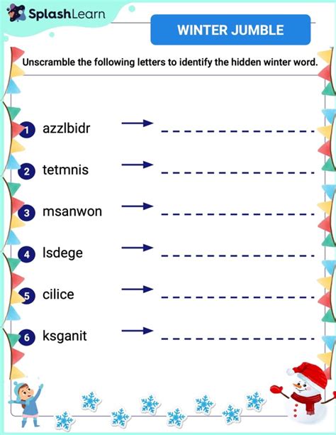 Printable Unscramble Worksheets Splashlearn