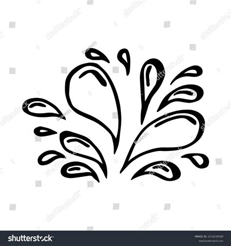 Doodle Water Burst Splash Illustration Hand Stock Vector Royalty Free